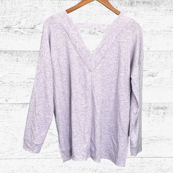 Cupio Gray and Purple Asymmetrical Blouse Relaxed Fit - Picture 2 of 4